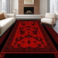 thumbnail image 1 of ODIKA 8'x10' Machine Washable Non-Slip Area Rug, Spooky Black Geometric Motif High Traffic Rug, Red, 26970, 1 of 7