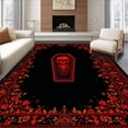 thumbnail image 1 of ODIKA 8'x10' Machine Washable Non-Slip Area Rug, Chilling Horror Inspired Design High Traffic Rug, Red, 26496, 1 of 7