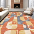 thumbnail image 1 of ODIKA 8'x10' Machine Washable Non-Slip Area Rug, Vibrant Geometric with Artistic Swirls and Colorful Motifs High Traffic Rug, Orange, 146169, 1 of 7