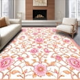 thumbnail image 1 of ODIKA 8' x 10' Machine Washable Non-Slip Area Rug, Middle Eastern Flower High Traffic Rug, Pink, 182839, 1 of 7