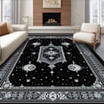 thumbnail image 1 of ODIKA 8'x10' Machine Washable Non-Slip Area Rug, Striking Monochrome Trellis Design High Traffic Rug, Black, 27022, 1 of 7