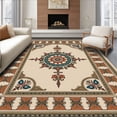 thumbnail image 1 of ODIKA 8' x 10' Machine Washable Non-Slip Area Rug, Middle Eastern Medallion High Traffic Rug, Ivory, 402023, 1 of 7