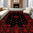 thumbnail image 1 of ODIKA 8'x10' Machine Washable Non-Slip Area Rug, Gothic Coffin Shape Aesthetic High Traffic Rug, Black, 26502, 1 of 7