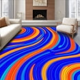 thumbnail image 1 of ODIKA 8'x10' Machine Washable Non-Slip Area Rug, Prismatic Arc with Vibrant Color Band Design High Traffic Rug, Blue, 398161, 1 of 7