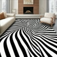 thumbnail image 1 of ODIKA 8' x 10' Machine Washable Non-Slip Area Rug, Op Art Stripe High Traffic Rug, Black, 325747, 1 of 7