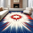 thumbnail image 1 of ODIKA 8'x10' Machine Washable Non-Slip Area Rug, Patriotic Starburst Celebration High Traffic Rug, Red, 62388, 1 of 7