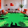 thumbnail image 1 of ODIKA 8'x10' Machine Washable Non-Slip Area Rug, Playful Dinosaur Featuring Stegosaurus and Ferns in Graphic Style High Traffic Rug, Green, 149943, 1 of 7
