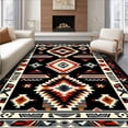 thumbnail image 1 of ODIKA 8'x10' Machine Washable Non-Slip Area Rug, Bold Contrast Composition High Traffic Rug, Black, 23705, 1 of 7
