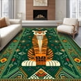 thumbnail image 1 of ODIKA 8'x10' Machine Washable Non-Slip Area Rug, Bold Tropical Tiger Motif High Traffic Rug, Orange, 30188, 1 of 7
