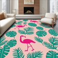 thumbnail image 1 of ODIKA 8' x 10' Machine Washable Non-Slip Area Rug, Tropical Flamingo High Traffic Rug, Pink, 331972, 1 of 7