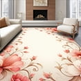 thumbnail image 1 of ODIKA 8'x10' Machine Washable Non-Slip Area Rug, Dreamy Floral Cascade with Layered Petal Overlays and Ornate Vine Details High Traffic Rug, Rose, 221023, 1 of 7