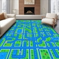 thumbnail image 1 of ODIKA 8' x 10' Machine Washable Non-Slip Area Rug, Whimsical Road High Traffic Rug, Blue, 12820, 1 of 7