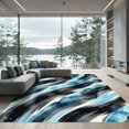 thumbnail image 1 of ODIKA 8' x 10' Machine Washable Non-Slip Area Rug, abstract striped High Traffic Rug, Blue, 938291, 1 of 7