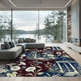 thumbnail image 1 of ODIKA 8' x 10' Machine Washable Non-Slip Area Rug, toile floral High Traffic Rug, Red, 1136387, 1 of 7