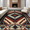 thumbnail image 1 of ODIKA 8'x10' Aztec Red Washable Area Rug Non-Shedding, Easy Care, for King Size Bedroom Under Bed, Master Suite, 1 of 7