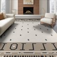 thumbnail image 1 of ODIKA 8'x10' Beige Black Geometric Diamond Design Washable Area Rug Modern Abstract Pattern with Bold Borders for King Size Bedroom Under Bed, Master Suite, Non-Shedding, Easy Care, 1 of 6