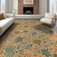 thumbnail image 1 of ODIKA 8'x10' Beige Botanical Washable Area Rug Lush Floral With Artistic Flair And Intricate Leafy Details Non-Shedding, Easy Care, for King Size Bedroom Under Bed, Master Suite, 1 of 7
