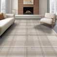 thumbnail image 1 of ODIKA 8'x10' Beige Cream Geometric Plaid Design Washable Area Rug Modern Linear with Subtle Squares Non-Slip Chair-Friendly Mat for Dining Room, Large Office, Lounge, 1 of 7