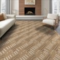 thumbnail image 1 of ODIKA 8'x10' Beige Diagonal Lattice Geometric Pattern Washable Area Rug Contemporary Crosshatch Style with Diamond for King Size Bedroom Under Bed, Master Suite, Non-Shedding, Easy Care, 1 of 7