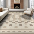 thumbnail image 1 of ODIKA 8'x10' Beige Geometric Pattern Design Washable Area Rug Modern Abstract Motif with Natural for King Size Bedroom Under Bed, Master Suite, Non-Shedding, Easy Care, 1 of 7