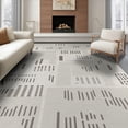 thumbnail image 1 of ODIKA 8'x10' Beige Gray Natural Geometric Hand Knotted Washable Area Rug Modern Abstract Wool Design with Motifs Non-Slip Chair-Friendly Mat for Dining Room, Large Office, Lounge, 1 of 7