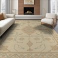 thumbnail image 1 of ODIKA 8'x10' Beige Medallion Classic Design Washable Area Rug Elegant Pattern with Intricate Stone Motifs for Dining Room, Large Office, Lounge, Non-Slip Chair-Friendly Mat, 1 of 7