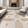 thumbnail image 1 of ODIKA 8'x10' Beige Modern Geometric Abstract Minimalist Washable Area Rug Contemporary Scandinavian Style Mid Century Motif Durable, Non-Slip for Living Room, Under Sectional, Family, 1 of 7