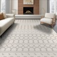 thumbnail image 1 of ODIKA 8'x10' Beige Platinum Geometric Elegance Washable Area Rug Modern Symmetry with Subtle Patterns Non-Shedding, Easy Care, for King Size Bedroom Under Bed, Master Suite, 1 of 7