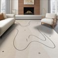 thumbnail image 1 of ODIKA 8'x10' Beige Sand Abstract Flowing Lines Washable Area Rug Modern Minimalist Curves with Scattered for Dining Room, Large Office, Lounge, Non-Slip Chair-Friendly Mat, 1 of 7