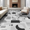 thumbnail image 1 of ODIKA 8'x10' Black Gray Modern Geometric Abstract Washable Area Rug Contemporary Minimalist Scandinavian Design for Living Room, Under Sectional, Family , Durable, Non-Slip, 1 of 7