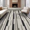 thumbnail image 1 of ODIKA 8'x10' Black Gray Modern Geometric Vertical Washable Area Rug Abstract Motif with Dotted for Living Room, Under Sectional, Family , Durable, Non-Slip, 1 of 6