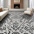 thumbnail image 1 of ODIKA 8'x10' Black White Abstract Rainbow Geometric Washable Area Rug Contemporary Minimalist Scandinavian Style Pattern Durable, Non-Slip for Living Room, Under Sectional, Family, 1 of 7