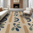 thumbnail image 1 of ODIKA 8'x10' Blue Beige Geometric Floral Pattern Washable Area Rug Modern Abstract Design with Bold Motifs Non-Shedding, Easy Care, for King Size Bedroom Under Bed, Master Suite, 1 of 7