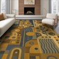 thumbnail image 1 of ODIKA 8'x10' Blue Gold Geometric Art Deco Design Washable Area Rug Abstract Patterns with Elegant Shapes and Lines Non-Shedding, Easy Care, for King Size Bedroom Under Bed, Master Suite, 1 of 7