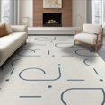 thumbnail image 1 of ODIKA 8'x10' Cream Navy Abstract Geometric Washable Area Rug Contemporary Minimalist Outlined Shapes with Dots Durable, Non-Slip for Living Room, Under Sectional, Family, 1 of 7