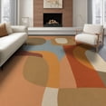 thumbnail image 1 of ODIKA 8'x10' Earthy Tones Green Abstract Flow Design Washable Area Rug Modern Geometric Shapes and Curves for Living Room, Under Sectional, Family , Durable, Non-Slip, 1 of 7