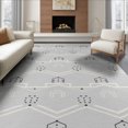 thumbnail image 1 of ODIKA 8'x10' Gray Black Light Geometric Elegance Washable Area Rug Modern Art Inspired Pattern Design Non-Slip Chair-Friendly Mat for Dining Room, Large Office, Lounge, 1 of 7