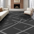thumbnail image 1 of ODIKA 8'x10' Gray Charcoal Geometric Lattice Design Washable Area Rug Abstract Lines with Modern Aesthetic Non-Shedding, Easy Care, for King Size Bedroom Under Bed, Master Suite, 1 of 7