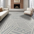 thumbnail image 1 of ODIKA 8'x10' Gray Cream Light Geometric Maze Washable Area Rug Intricate Abstract Patterns for Living Room, Under Sectional, Family , Durable, Non-Slip, 1 of 7