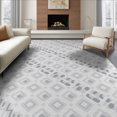 thumbnail image 1 of ODIKA 8'x10' Grey White Geometric Design Washable Area Rug Modern Machine Pattern for Living Room, Under Sectional, Family , Durable, Non-Slip, 1 of 7