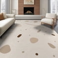thumbnail image 1 of ODIKA 8'x10' Ivory Beige Abstract Modern Design Washable Area Rug Contemporary Inspired Motif for Dining Room, Large Office, Lounge, Non-Slip Chair-Friendly Mat, 1 of 7