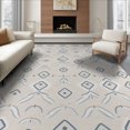 thumbnail image 1 of ODIKA 8'x10' Ivory Geometric Diamond Design Washable Area Rug Intricate Modern Symmetrical Pattern Non-Slip Chair-Friendly Mat for Dining Room, Large Office, Lounge, 1 of 7