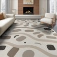 thumbnail image 1 of ODIKA 8'x10' Ivory Multi Abstract Flowing Geometric Washable Area Rug Contemporary Shapes with Curved Lines Non-Shedding, Easy Care, for King Size Bedroom Under Bed, Master Suite, 1 of 7