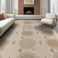 thumbnail image 1 of ODIKA 8'x10' Khaki Beige Geometric Bridges Design Washable Area Rug Intricate Rope Motif with Hexagonal Patterns for Living Room, Under Sectional, Family , Durable, Non-Slip, 1 of 7