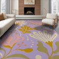thumbnail image 1 of ODIKA 8'x10' Lavender And Peach Bloom Fern Leaf Washable Area Rug Artistic Floral Foliage Patterns in Warm Tones Non-Slip Chair-Friendly Mat for Dining Room, Large Office, Lounge, 1 of 6