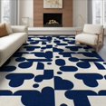 thumbnail image 1 of ODIKA 8'x10' Navy Blue Modern Geometric Abstract Washable Area Rug Contemporary Rounded Shapes Interlocking Modular Design Mid Century Durable, Non-Slip for Living Room, Under Sectional, Family, 1 of 7
