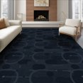 thumbnail image 1 of ODIKA 8'x10' Navy Blue Modern Geometric Circle Pattern Washable Area Rug Contemporary Abstract Overlapping Shapes Non-Shedding, Easy Care, for King Size Bedroom Under Bed, Master Suite, 1 of 5