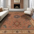 thumbnail image 1 of ODIKA 8'x10' Navy Terracotta Tribal Pattern Decor Washable Area Rug Intricate Geometric Design with Floral Accents Durable, Non-Slip for Living Room, Under Sectional, Family, 1 of 7