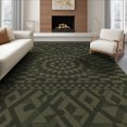 thumbnail image 1 of ODIKA 8'x10' Olive Green Geometric Checkered Design Washable Area Rug Intricate Patterns with Modern Flair Durable, Non-Slip for Living Room, Under Sectional, Family, 1 of 7