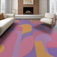 thumbnail image 1 of ODIKA 8'x10' Purple Orange Geometric Fusion Washable Area Rug Vibrant Mixed Stripes Pattern IV Design for Living Room, Under Sectional, Family , Durable, Non-Slip, 1 of 7